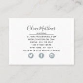 夜間フローラ水彩海軍ソーシャルメディア 名刺 (裏面)