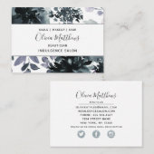 夜間フローラ水彩海軍ソーシャルメディア 名刺 (正面/裏面)