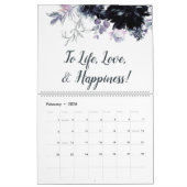 夜間フローラ水色あなたのカスタム引用文 カレンダー (2月 2026)