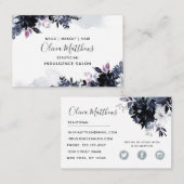 夜間フローラ水色ネイビーブルーダークグレー 名刺 (正面/裏面)