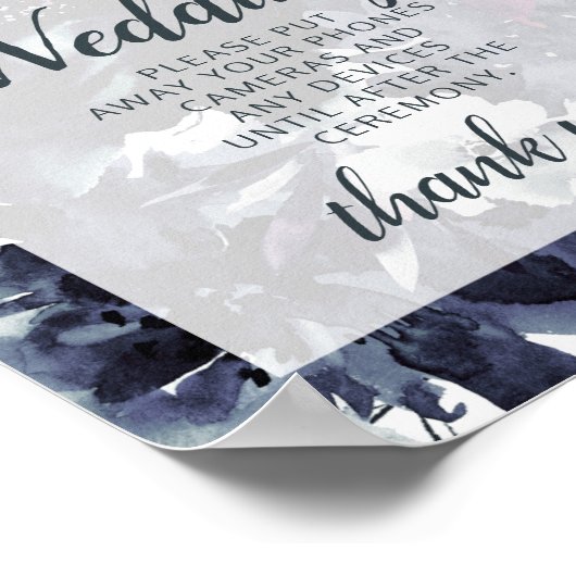 夜間フローラ海軍結婚のテーブル記号 ポスター (角)