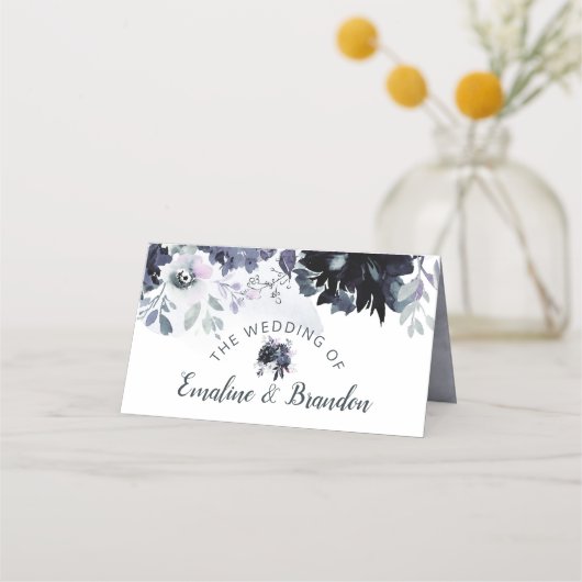 夜間フローラ結婚のテーブル番号 プレイスカード (裏面)