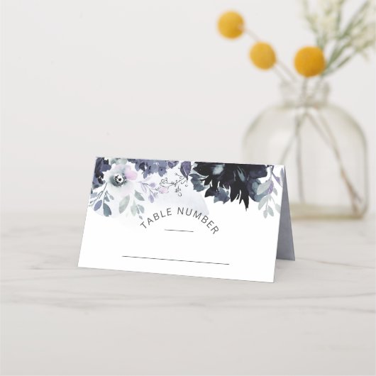 夜間フローラ結婚のテーブル番号 プレイスカード (正面)