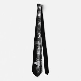 夜間ライトアップされた都市 ネクタイ