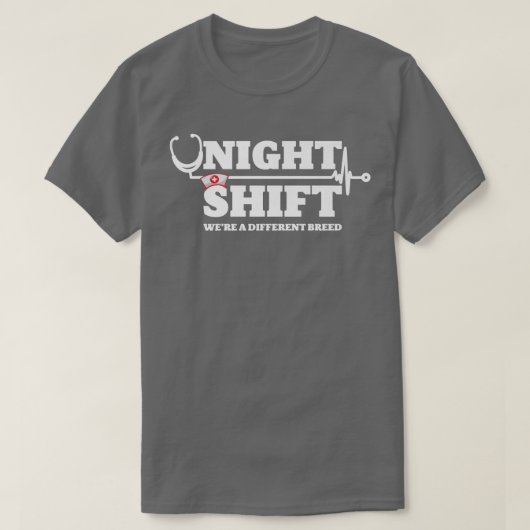 夜間交配違う式聴診器おもしろい室 Tシャツ (デザイン正面)
