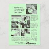 夜間列車旅行のためのプルマン寝台車 ポストカード (正面)