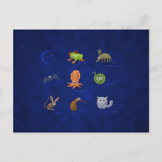 夜間動物 ポストカード (正面)