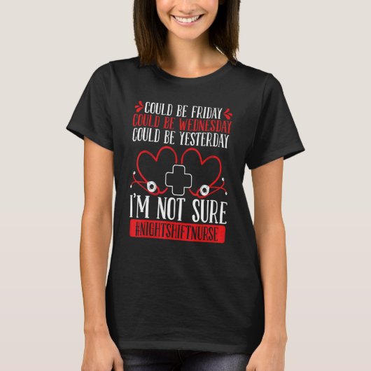 夜間勤務ナース感謝RN CNA看護Esse Tシャツ (正面)
