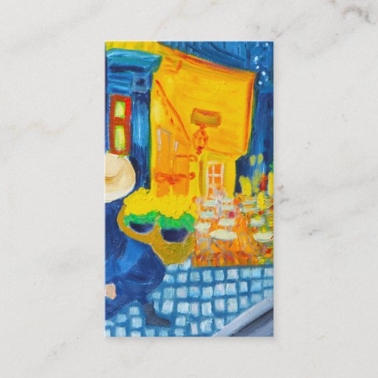 夜間営業カードのゴッホのカフェ台地 名刺 (正面)