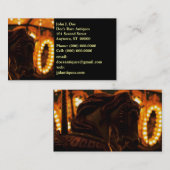 夜間営業カードの魅了する回転木馬の馬 名刺 (正面/裏面)