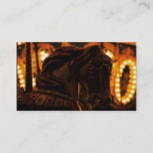 夜間営業カードの魅了する回転木馬の馬 名刺 (裏面)