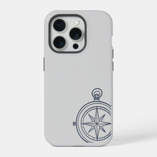夜間学習のダークアカデミア コンパス iPhoneケース (裏面)