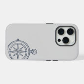 夜間学習のダークアカデミア コンパス iPhoneケース (裏面横)