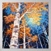 夜間森林景観絵を描のポスター ポスター (正面)