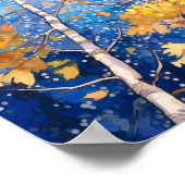 夜間森林景観絵を描のポスター ポスター (角)