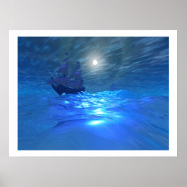 夜間横断プリント ポスター