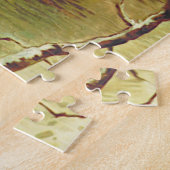 夜間水車、月、滝のシーンパズル ジグソーパズル (側面)