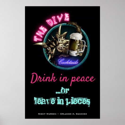 夜間監督者 – ダイビング(デザイン#3)ポスター ポスター (正面)