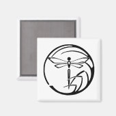 夜間監督者 – Dragonfly （黒で白） マグネット (正面/裏面)