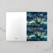 夜間自然フローラマザーズ・デイ 箔グリーティングカード (外側レイダウン)