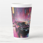 夜間通りレース鮮やか市 カフェラテマグ (正面)