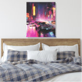 夜間通りレース鮮やか市 キャンバスプリント (インサイチュ (寝室))