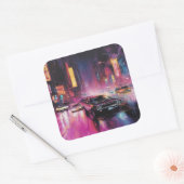 夜間通りレース鮮やか市 スクエアシール (封筒)