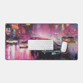 夜間通りレース鮮やか市 デスクマット (キーボード&マウス)