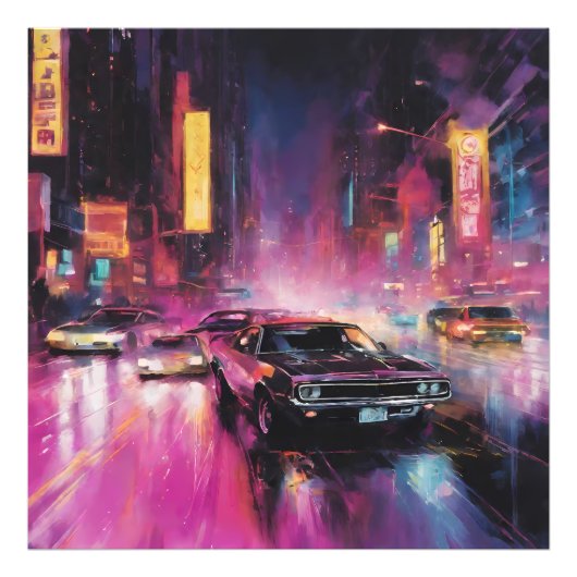 夜間通りレース鮮やか市 フォトプリント            (正面)