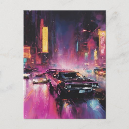 夜間通りレース鮮やか市 ポストカード (正面)