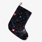 夜間銀河系宇宙PrintSeamlessパターンインリピート スモールクリスマスストッキング (正面 (吊り時))