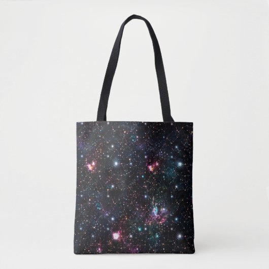 夜間銀河系宇宙PrintSeamlessパターンインリピート トートバッグ (正面)