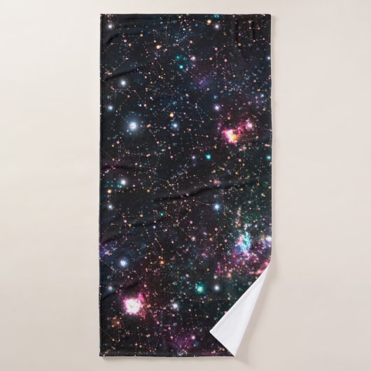 夜間銀河系宇宙PrintSeamlessパターンインリピート バスタオル (バスタオル)