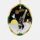 夜間飛行 – ドイツの羊飼いの子犬 セラミックオーナメント (右)