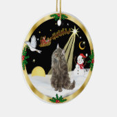 夜間飛行(GW) – ノルウェーの森の猫 セラミックオーナメント (右)