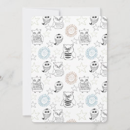 夜陰のフクロウ赤ちゃんシャワー 招待状