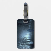 夜霧の中の公園の見知らぬ人 ラゲッジタグ (裏面縦)