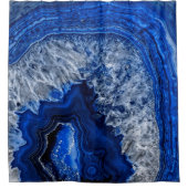 夜青いインディゴの瑪瑙のミネラル水晶宝石用原石 シャワーカーテン (正面)