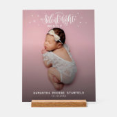 夜静かかわいいクリスマスベビー誕生写真 アクリルサイン (正面)