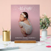 夜静かかわいいクリスマスベビー誕生写真 アクリルサイン (ウェディング)