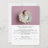 夜静かかわいいクリスマスベビー誕生写真 シーズンカード (裏面)