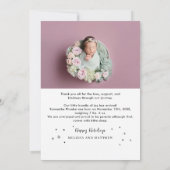 夜静かかわいいクリスマスベビー誕生写真 案内状 (裏面)