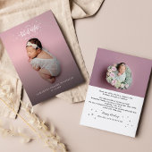 夜静かかわいいクリスマスベビー誕生写真 案内状