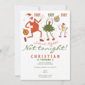 夜静かか？Not Tonightクリスマスおもしろい誕生日 招待状 (正面)