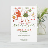 夜静かか?Not Tonightクリスマスおもしろい誕生日 招待状 (スタンド正面)