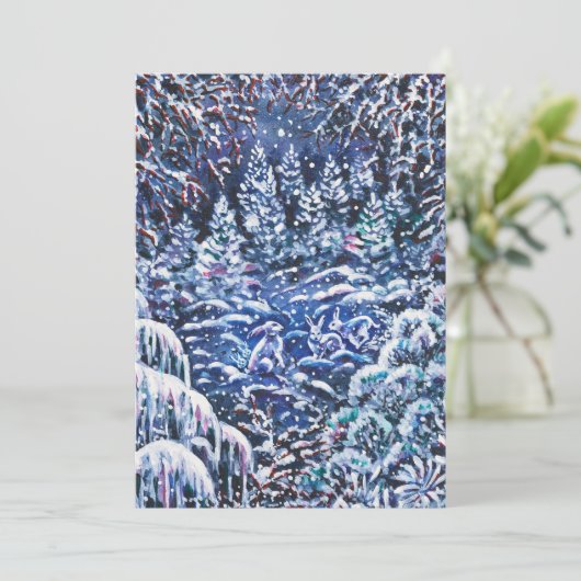 夜静かのクリスマスの手絵を描水の色 シーズンカード (スタンド正面)