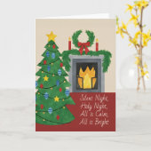 夜静かのクリスマスウォーター色 カード (黄色い花)