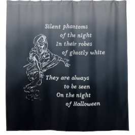 夜静かの幻影 – ヴィンテージハロウィーン シャワーカーテン