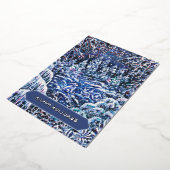 夜静かの手の水絵を描色のクリスマス 箔シーズンカード (回転した状態)