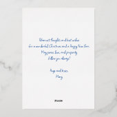 夜静かの手の水絵を描色のクリスマス 箔シーズンカード (裏面)